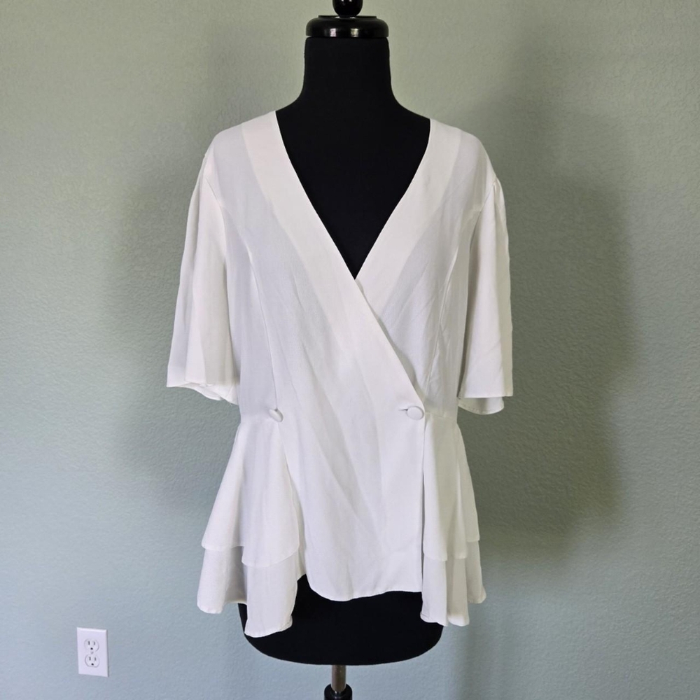 ASOS Design White Ruffle Blouse